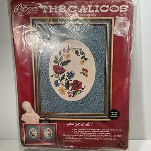 NEW Vintage Paragon Crewel Kit The Calicos NOS 1974 Flowers Butterfly - Sealed